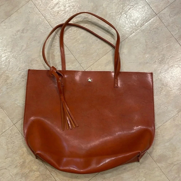 Soft Faux Leather Tote bag, Pre owned - Picture 1 of 5